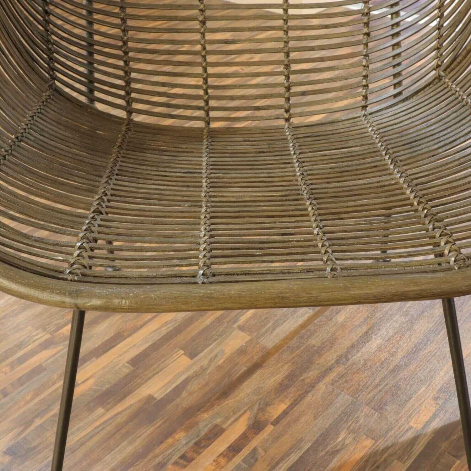 3-er Stuhlgruppe Arne 50.324 Sitzschale Bambus Cappucione Gebeizt Metallgestell