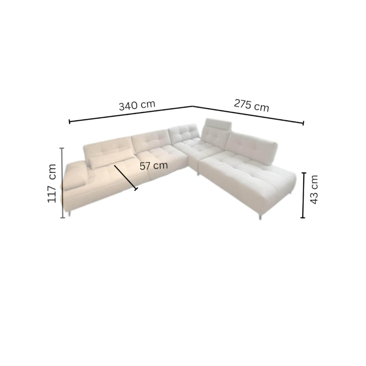 Contur - Ecksofa Comodo Stoff Crumble Silky 61 Beige Metallfuß Anthrazit Pulverbeschichtet Inklusive Kissen - 6