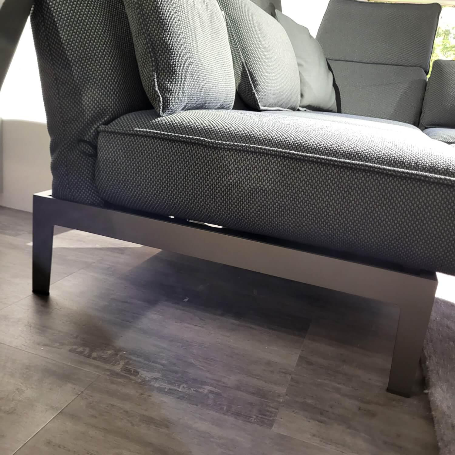 Rolf Benz - Sofa Stoff 24 516 Flaschengrün Grün Grau Gestell Stahl Feinstruktur RAL 7022 Umbragrau Pulverbeschichtet Matt - 5