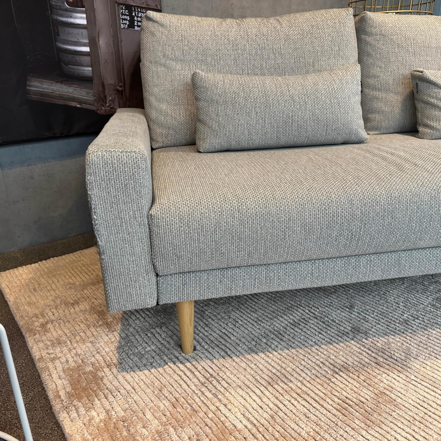 freistil Rolf Benz - Sofa 170 Stoff 4020 Hell Silbergrau Grau Kegelfuß Eiche Natur Inklusive Kissen - 5