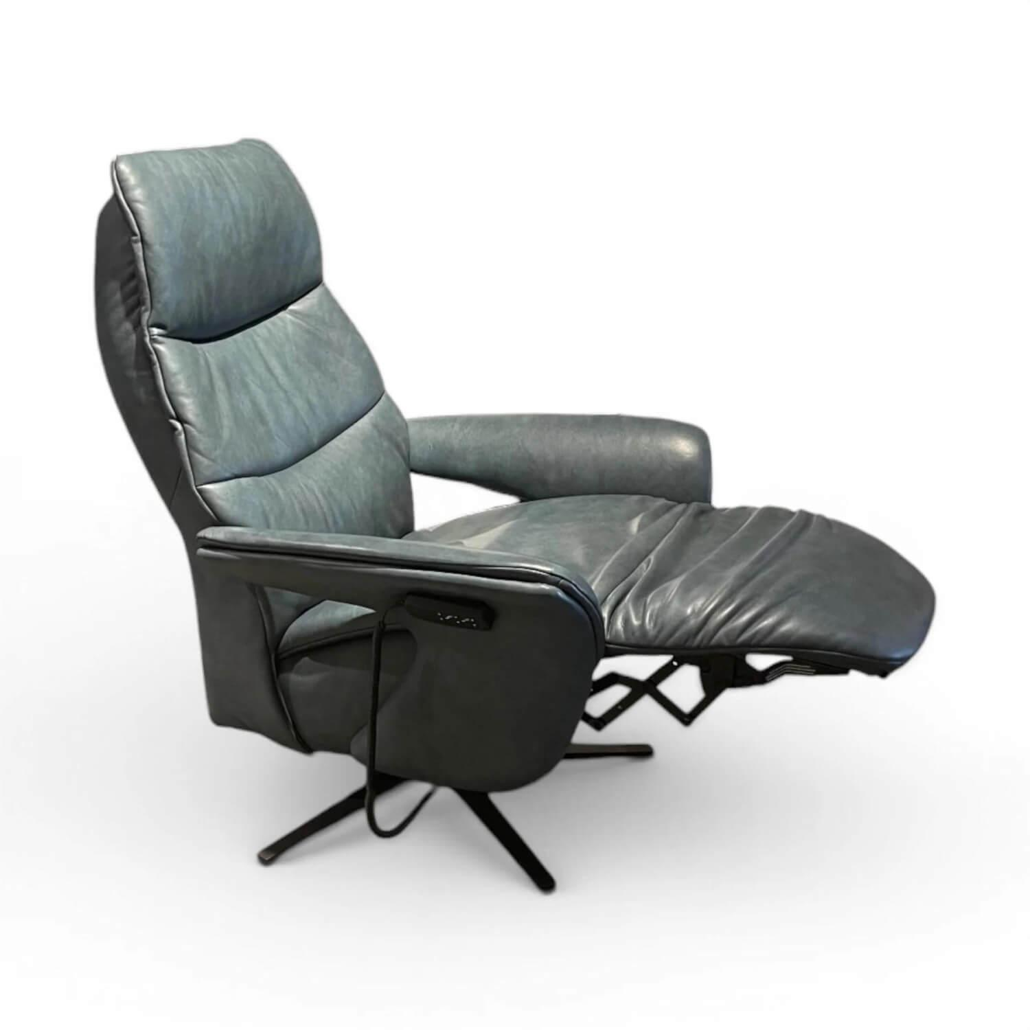 himolla - Sessel 7052 Easy-Swing L Leder Eleganza Türkis Sternfuß Metall Anthrazit Pulverbeschichtet Inkl. 2-Motorig Verstellfunktion - 4