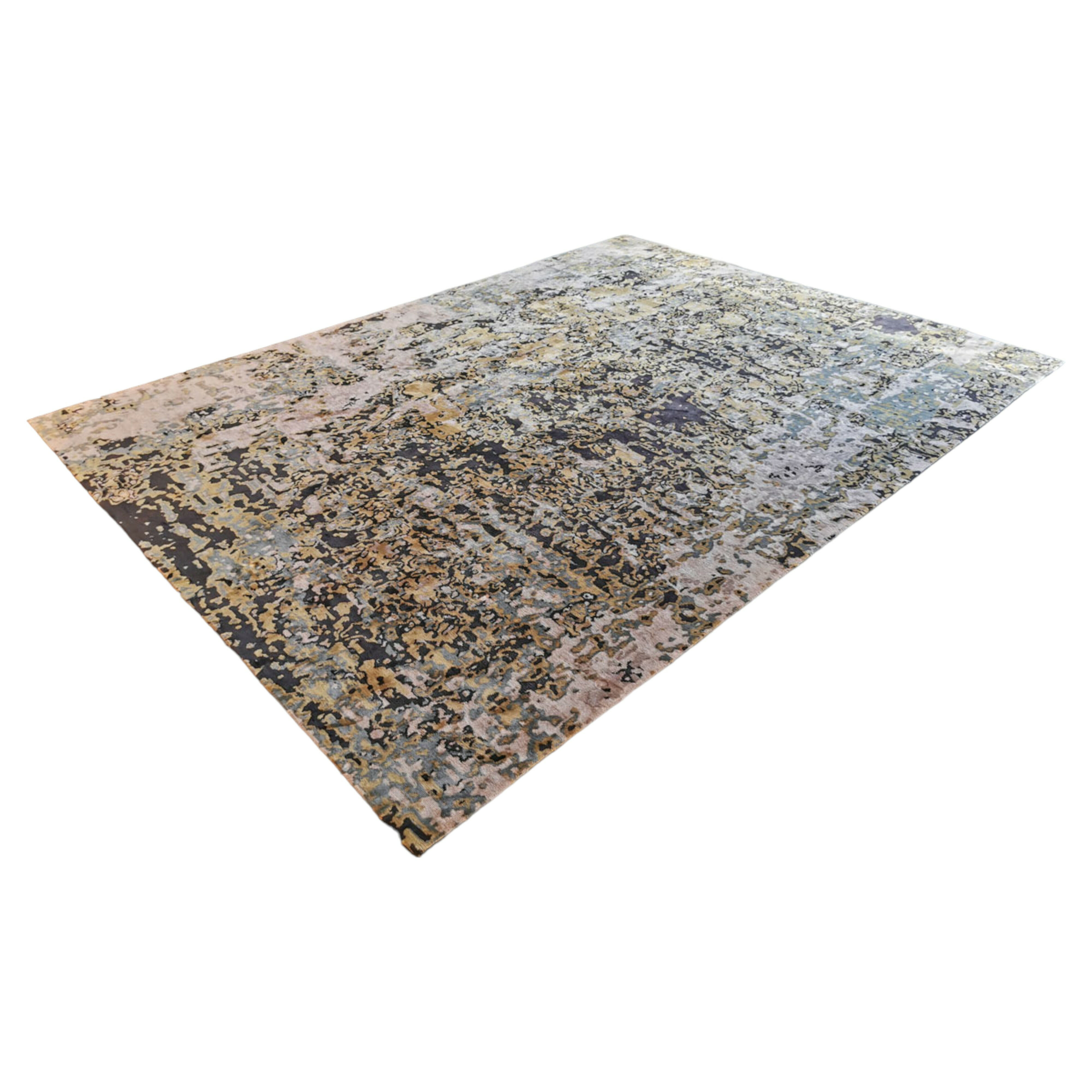 Domaniecki - Teppich Golmaal Pflanzenfaser 4055 B Multi Blau Grün Gelb Natur Handgeknüpft - 1