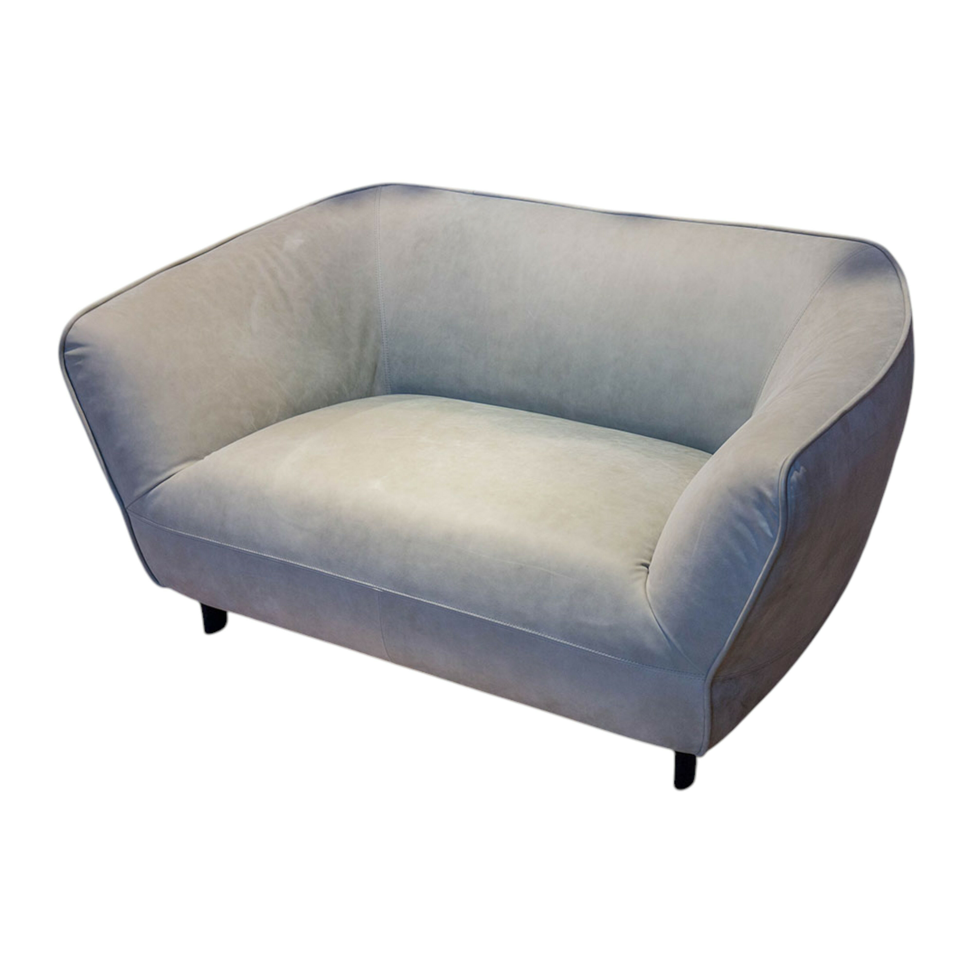 Pode - Sessel Turia Leder Neron 910 Chia Grau Gestell Aluminium Lackiert Schwarz - 1