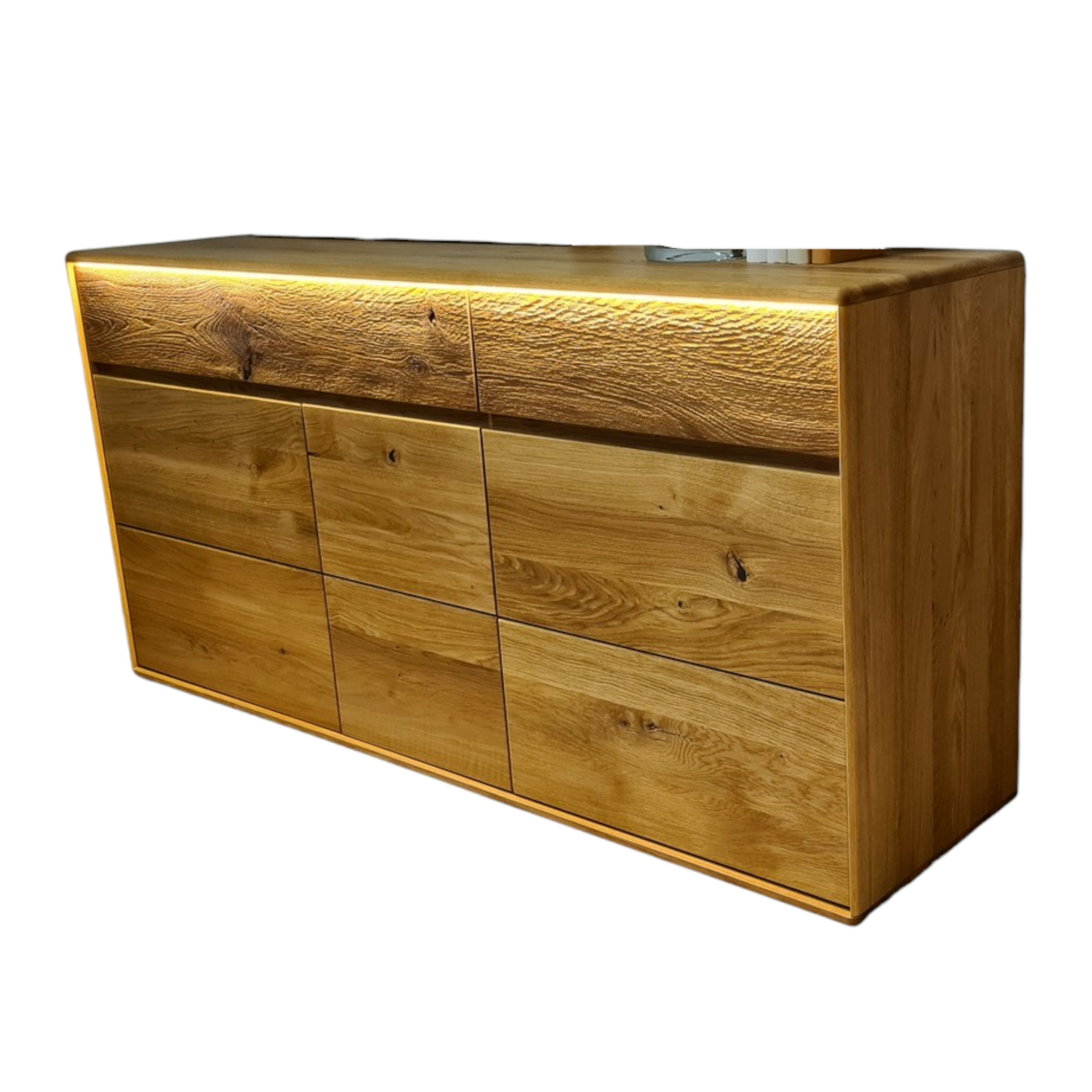 Natura - Sideboard Hillsboro Massiv Natur Geölt ES09 Wildeiche Geschroppt - 1