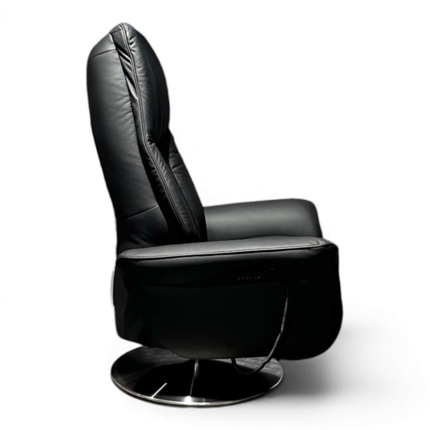 himolla - Sessel 8994 Easy Swing M Leder 24 Longlife Black Schwarz Drehteller Metall Mit Elektrischer Verstellung - 2