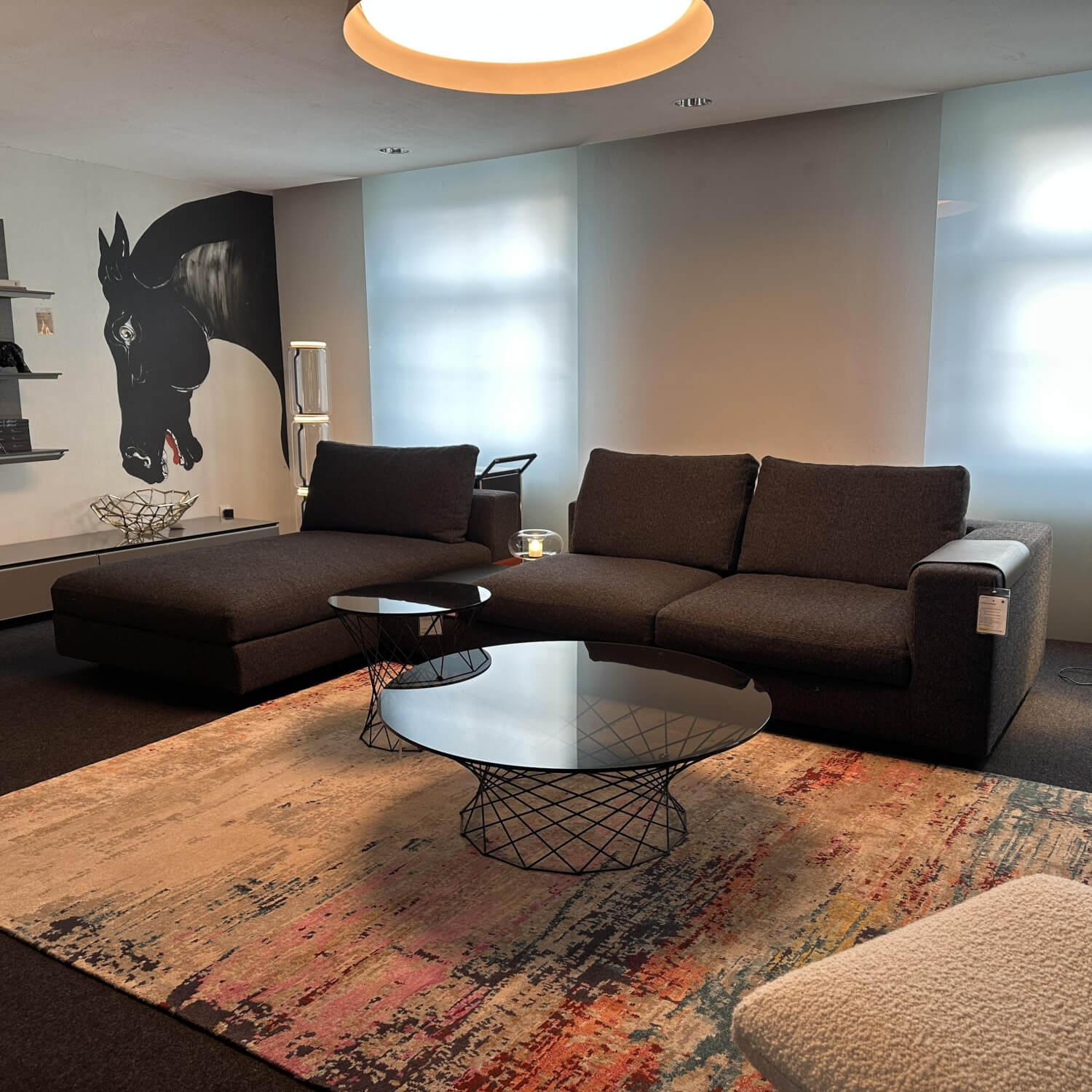 Walter Knoll - Ecksofa Living Landscape Stoff Kvadrat Savanna 0192 Schwarz Sockel Buche Schwarz Lackiert Mit Kunststoffgleitern - 8