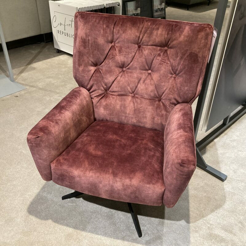 Comfort Republic - Drehsessel Maximilian Textilgewebe Ispra Winered Rot Kreuzfuß Schwarz - 4