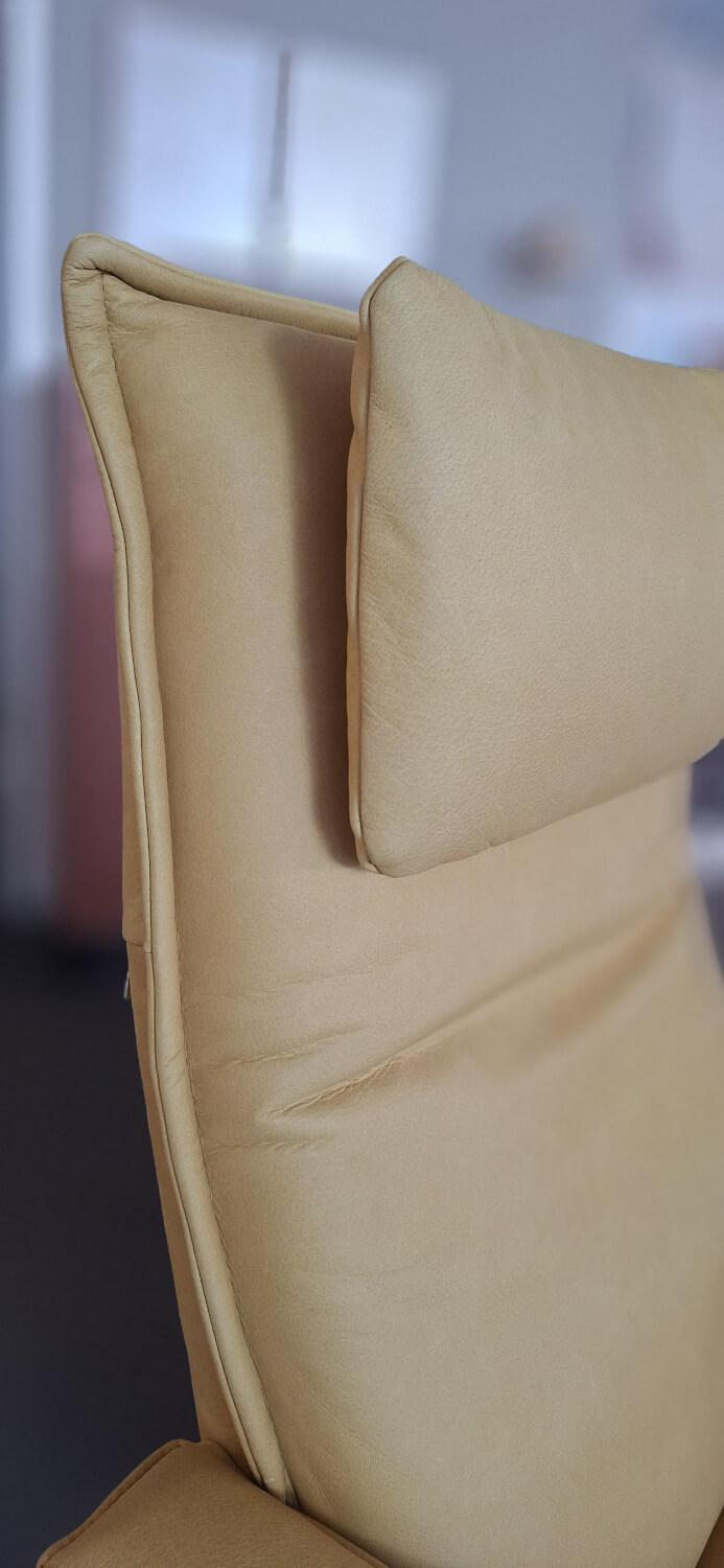 Koinor - Relaxsessel Sofy Leder A Safran Gelb Gestell Edelstahl mit Funktion - 9