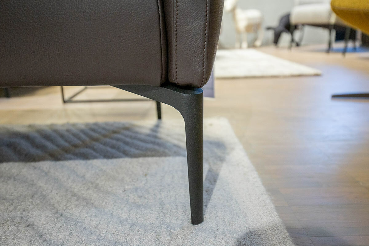 Jori - Sofa Sophia City Leder Lipano Fondente Dunkelbraun Gestell Metall Schwarz  - 6