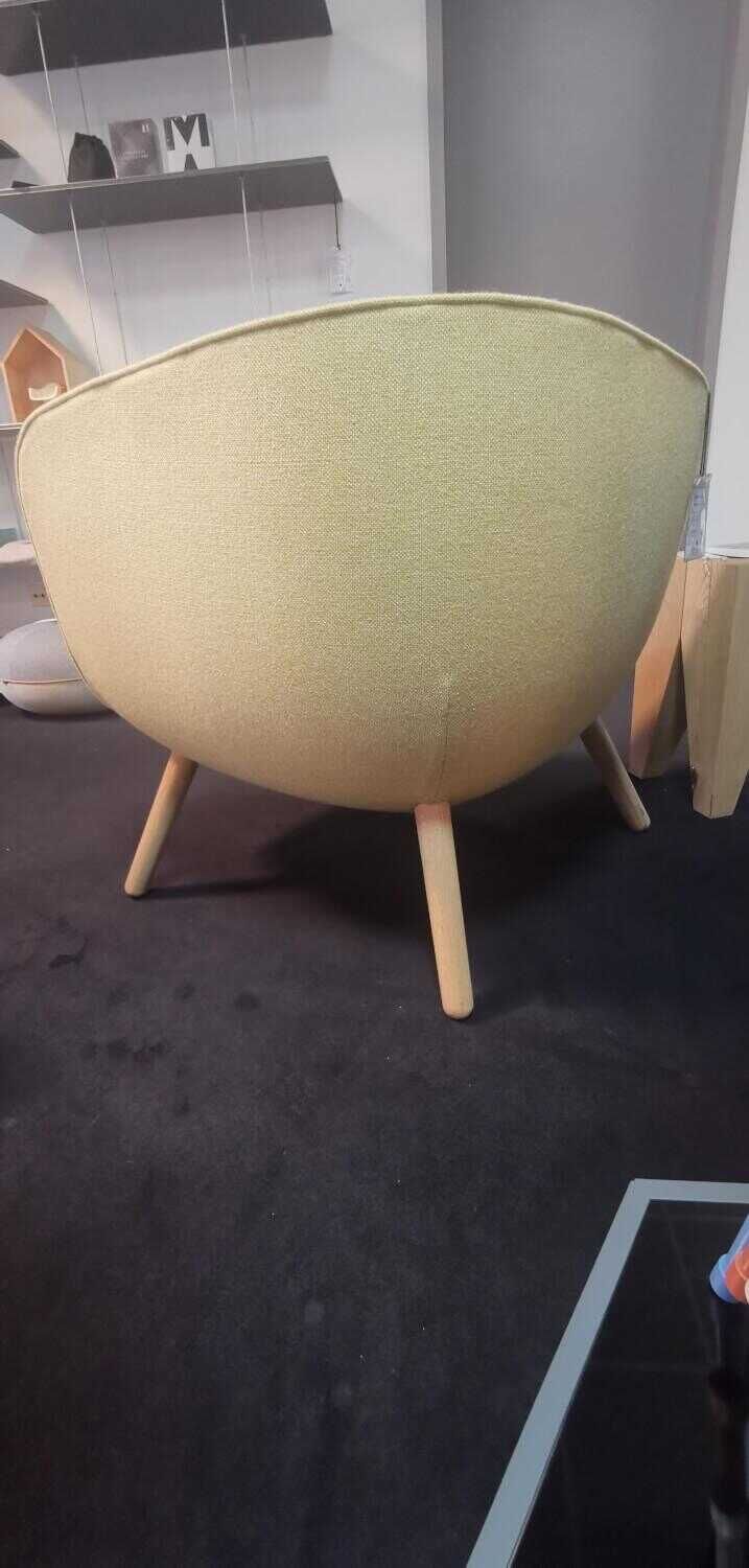 Fritz Hansen - Sessel Via 57 Stoff 2 Hallingdal Gelb Weiß 0407 Gestell Eiche Lackiert - 6