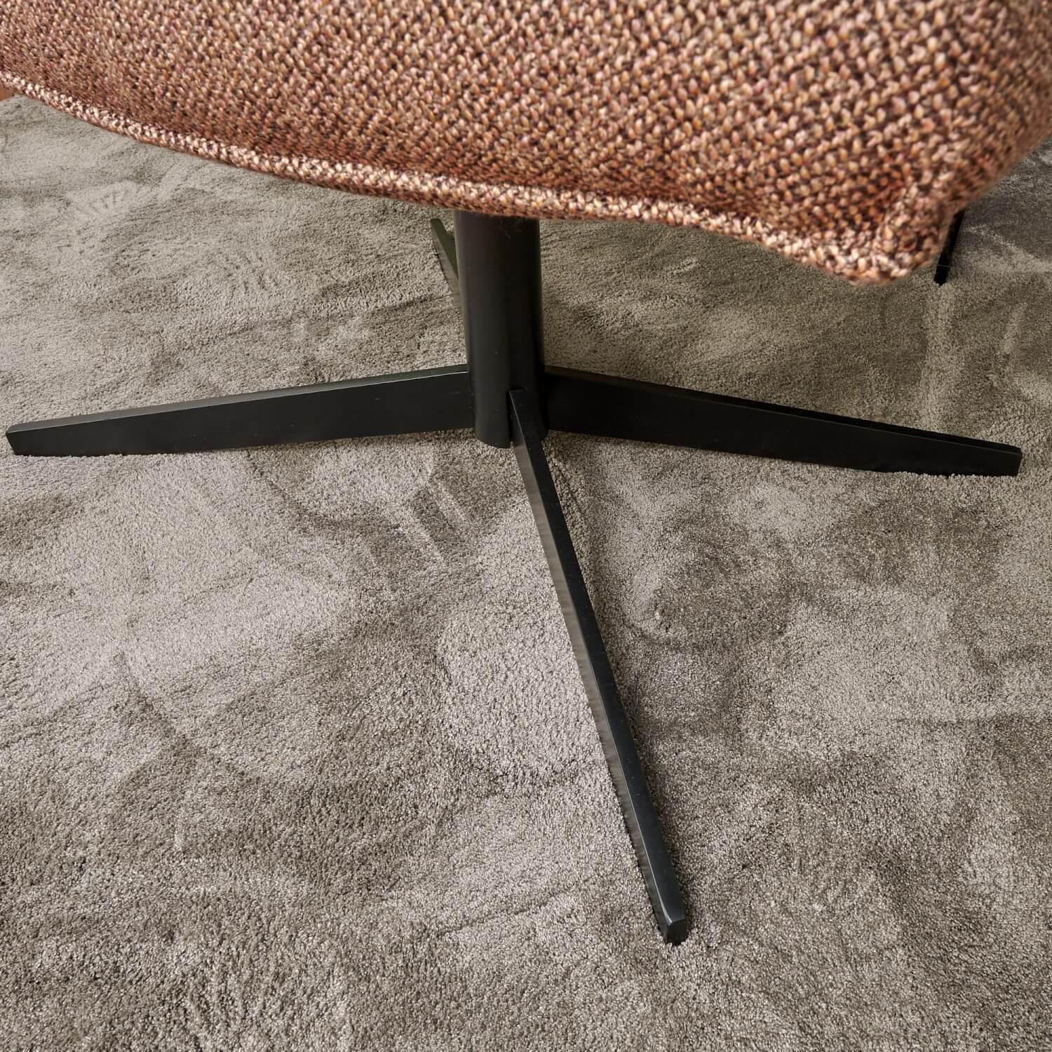 Bielefelder Werkstätten - Sessel Daron Niedrig Stoff Bonsai Reboot CH 2955 068 Braun Rot Kreuzfuß Schwarz Matt Mit Hocker - 11