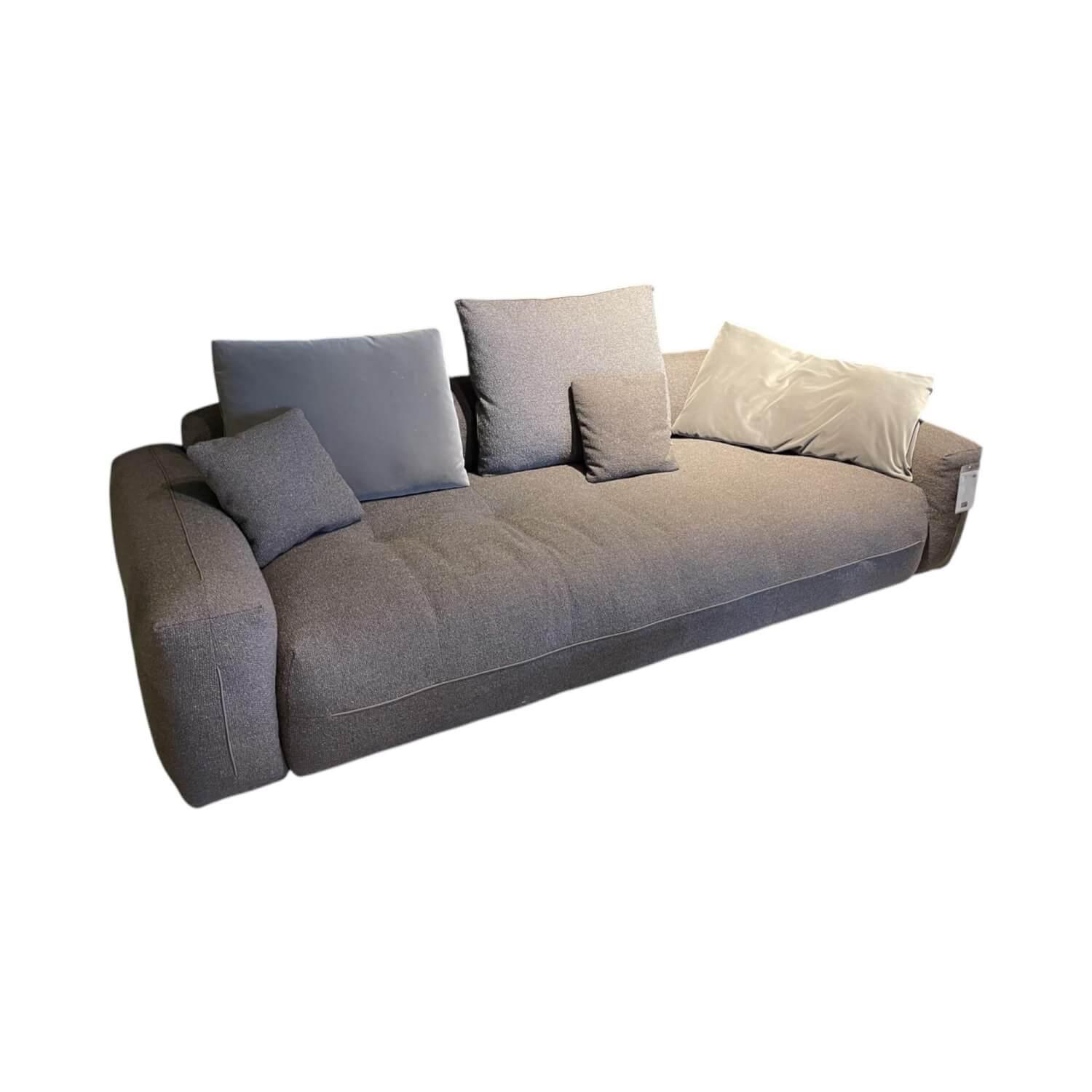 Rolf Benz - Sofa Moyo Stoff 24 143 Graubraun Mit Kunststoffgleitern Schwarz Inklusive Kissen - 1