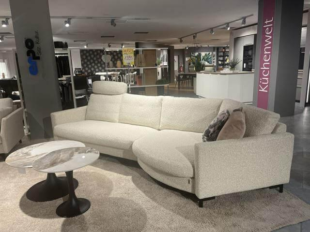 Erpo - Wohnlandschaft Classic 500 Stoff PG20 Beige Füße Schwarz mit Kopfstütze - 3