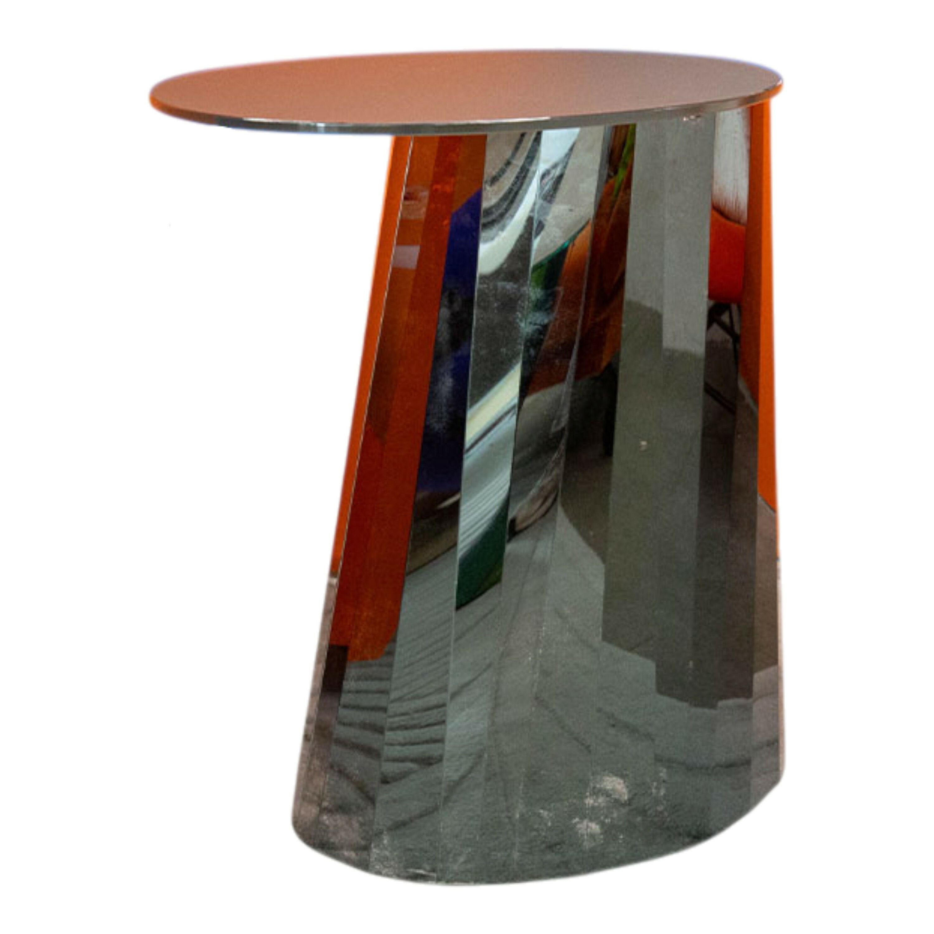 ClassiCon - Beistelltisch Pli Side Table Platte Glas Hinterlackiert Onyxschwarz Gestell Edelstahl Onyxschwarz - 1