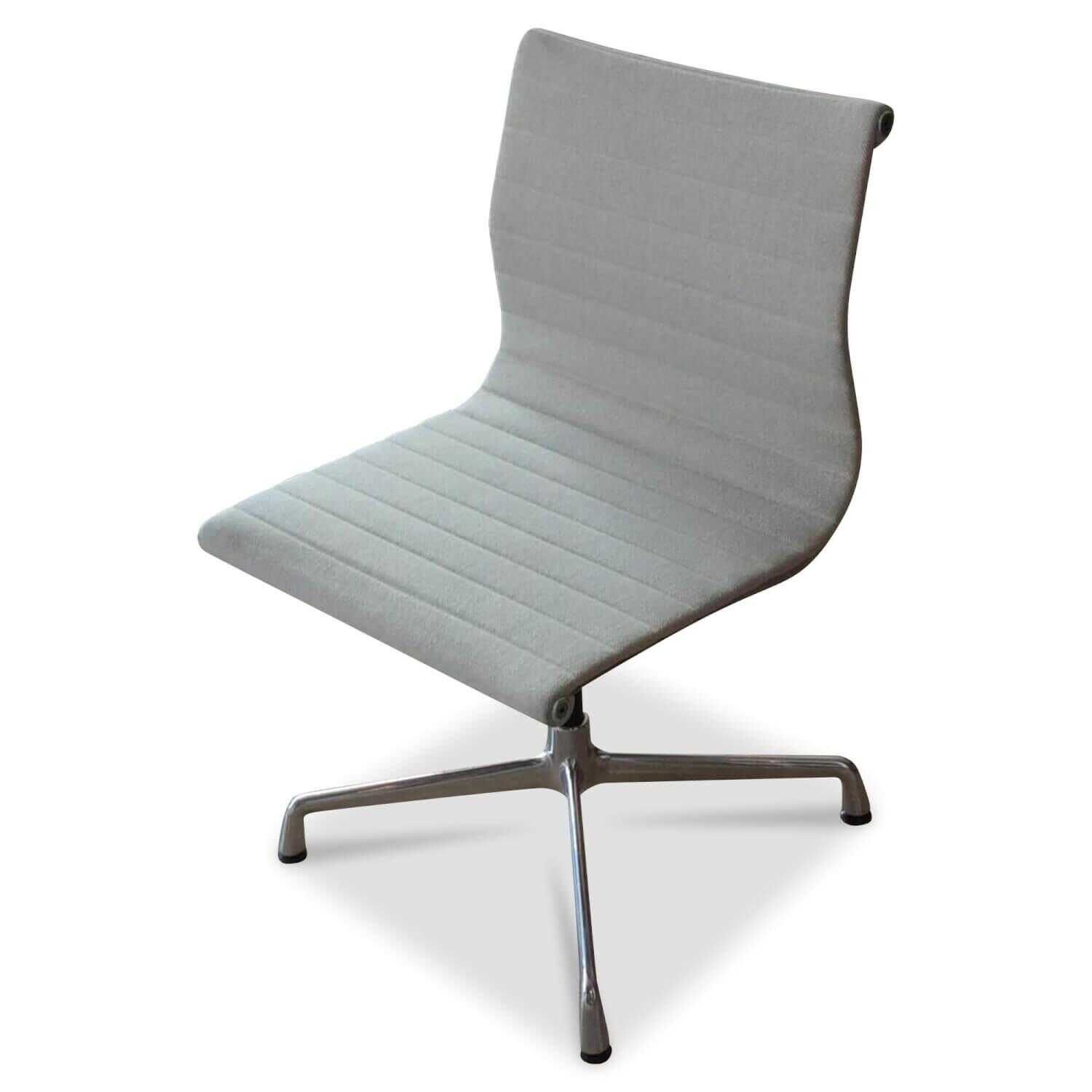 Stuhl Aluminium Chair EA 101 Stoff Grau Chrom Fuß