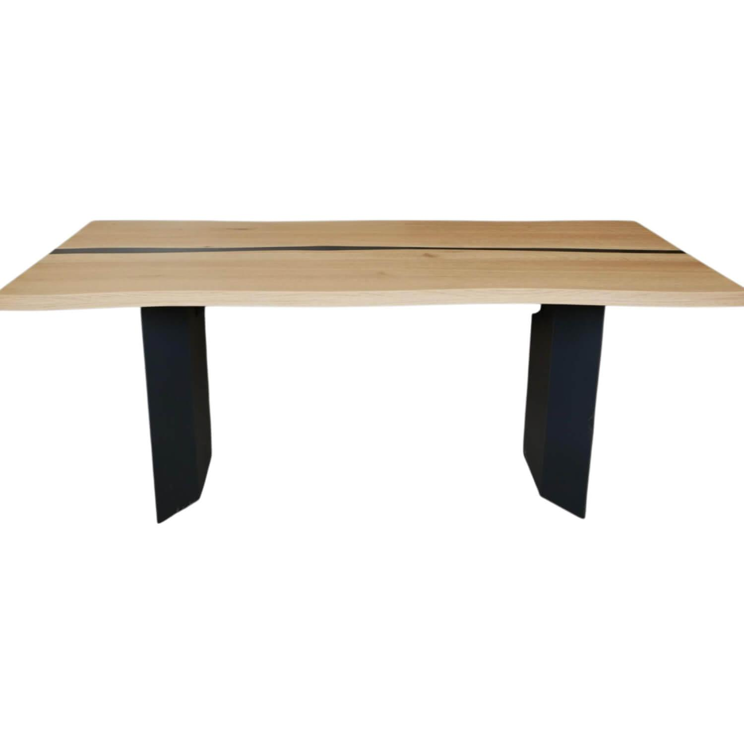 Hartmann - Esstisch LS 992821 Kerneiche Natur Gebürstet Baumkantenprofil Untergestell Holz Anthrazit - 1