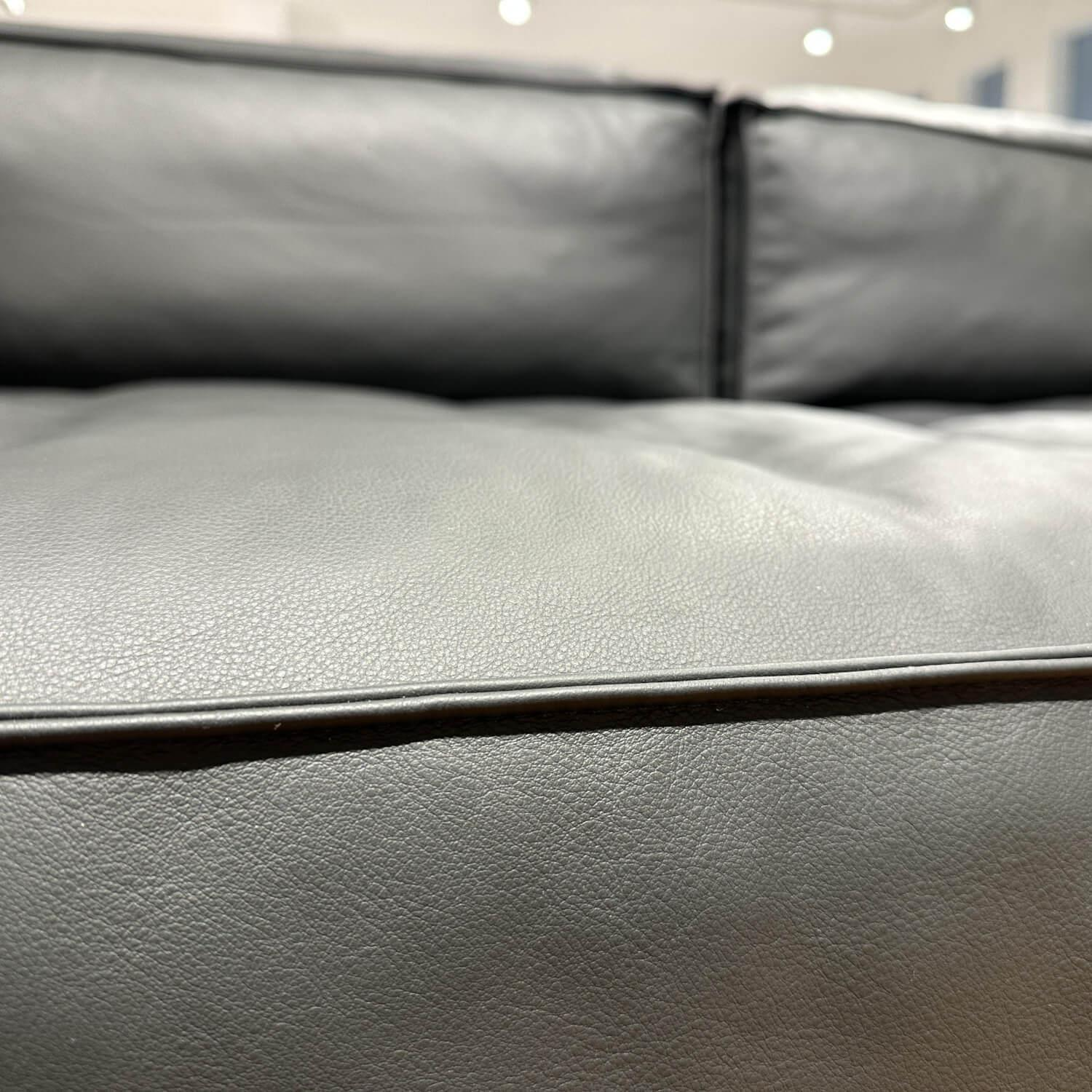 Brühl - Sofa Easy Pieces 2 Leder La Plume 5663 99 Anthrazit Rahmen Schwarz Pulverbeschichtet - 3