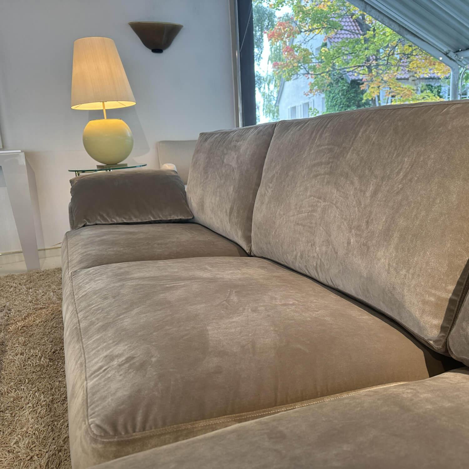 Bielefelder Werkstätten - Ecksofa Inspiration Stoff Feinvelour City Velvet Sand Braun - 3