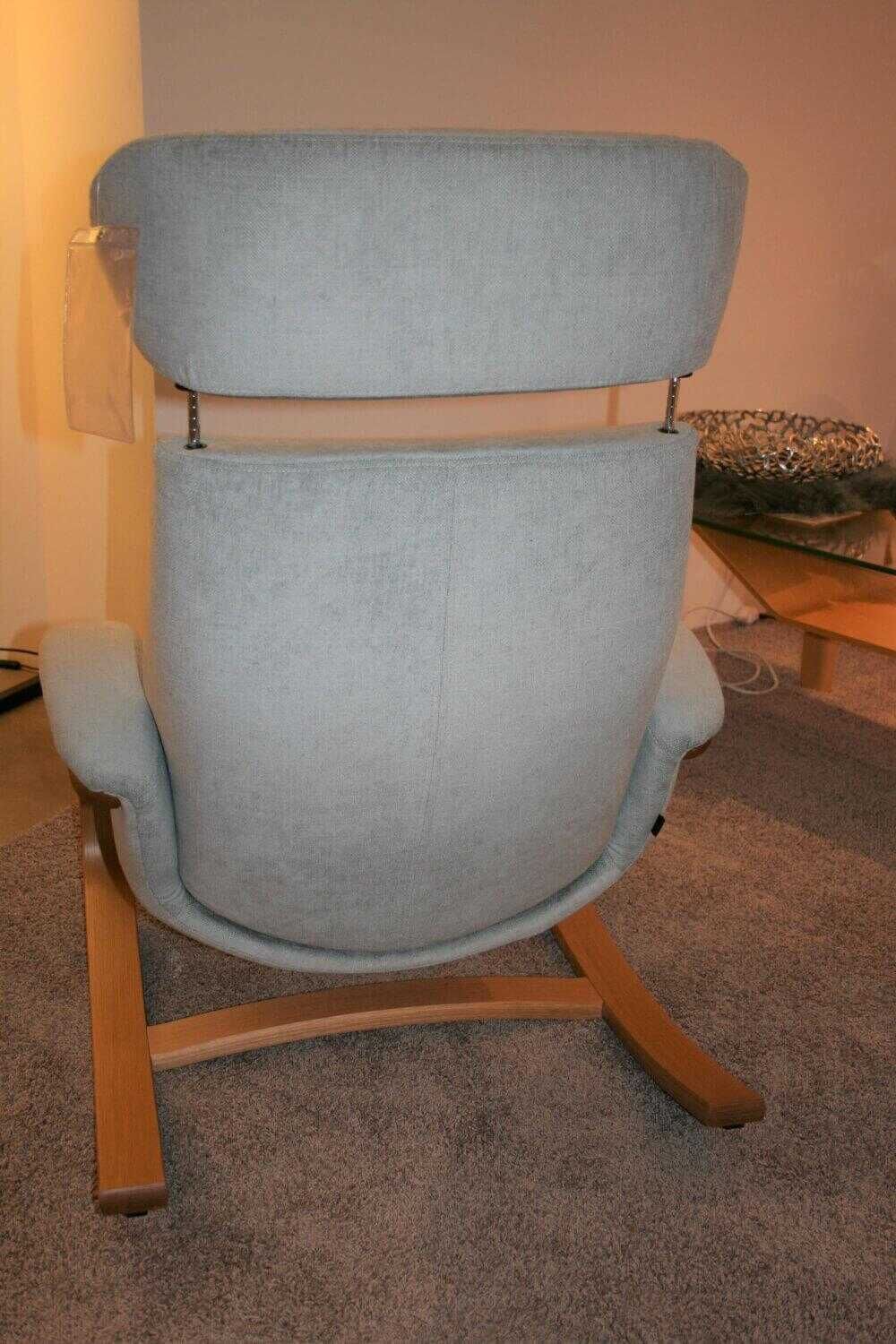 Sessel C-Chair mit Hocker Stoff Blau