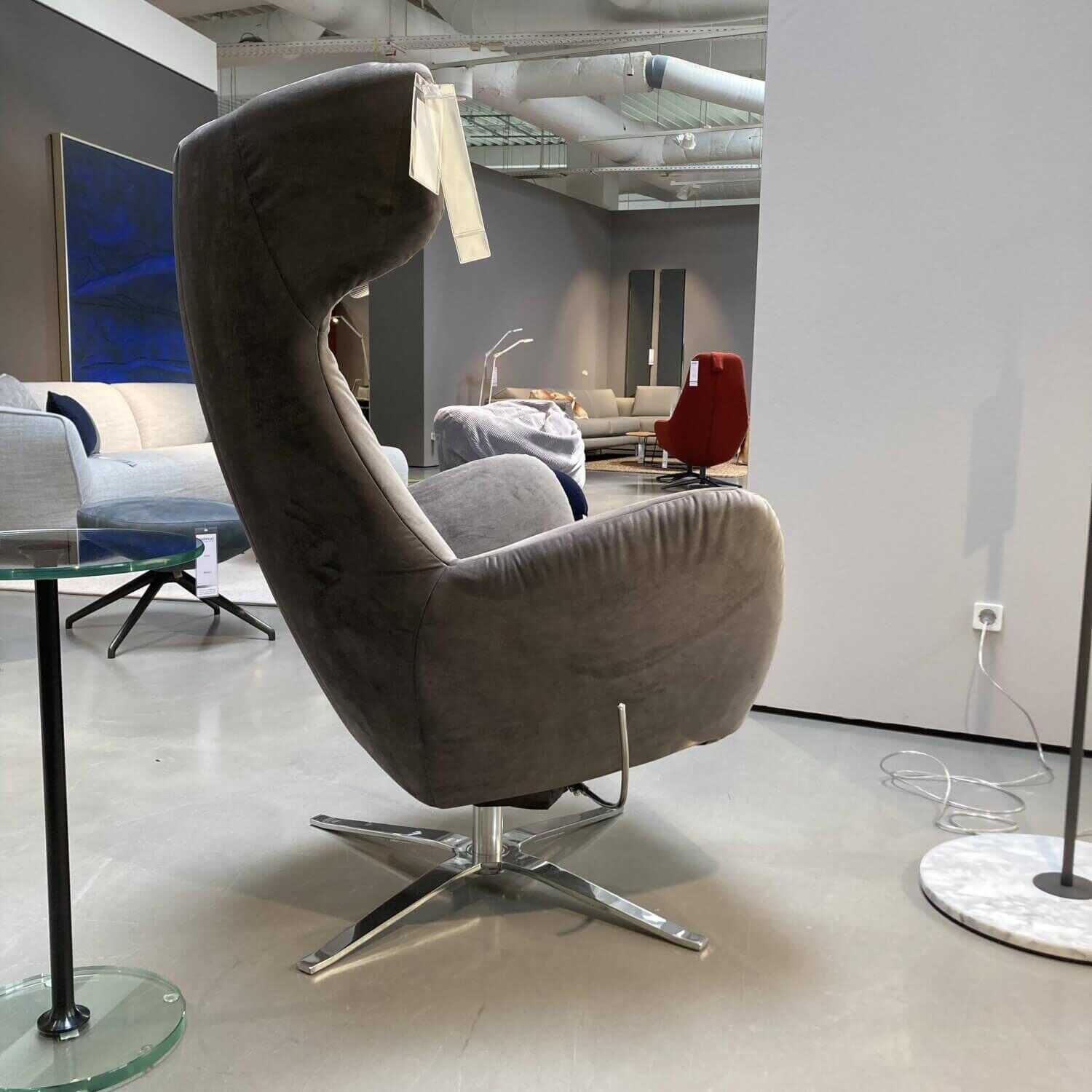 Candy - Sessel ID50 Stoff Samt Stone Gestell Verchromt mit Hocker - 3