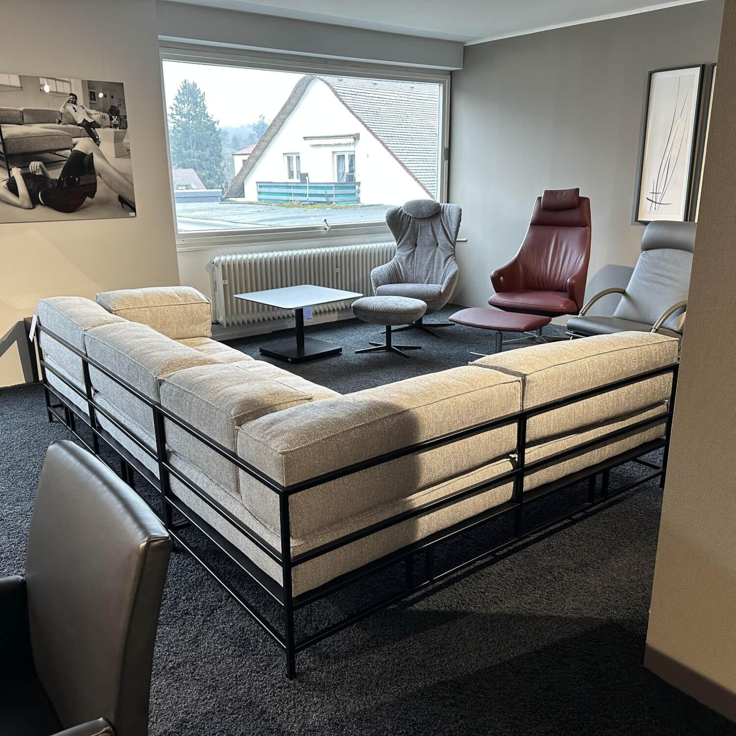 Brühl - Ecksofa Easy Pieces Forever Stoff 2480 0090 Hellgrau Grau Gestell Schwarz - 8