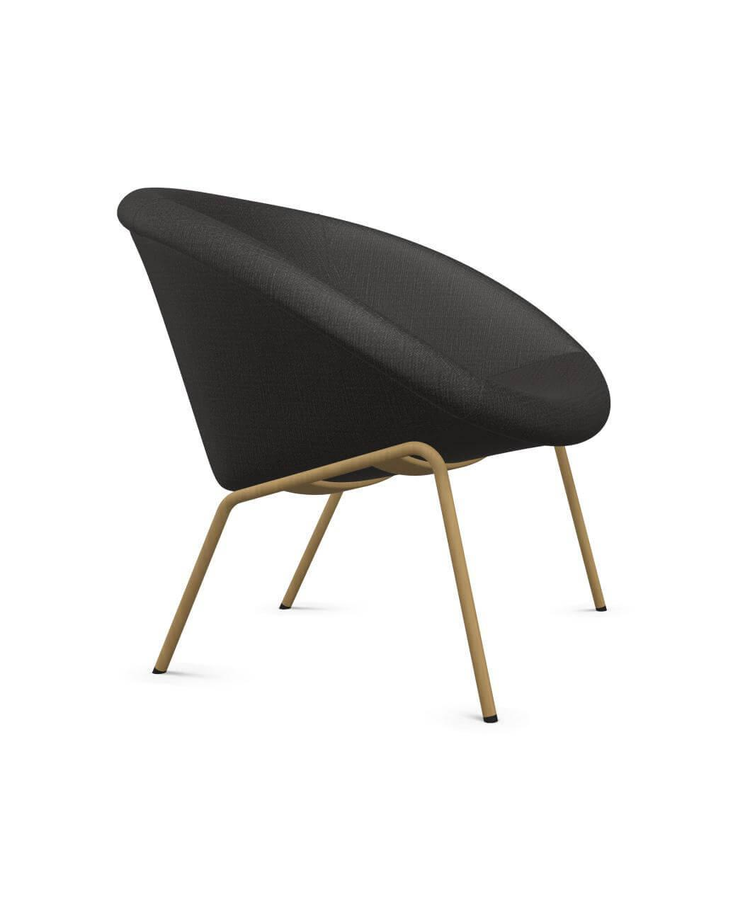 Walter Knoll - Sessel 369 Stoff Samt Schwarz Gestell Messing - 3