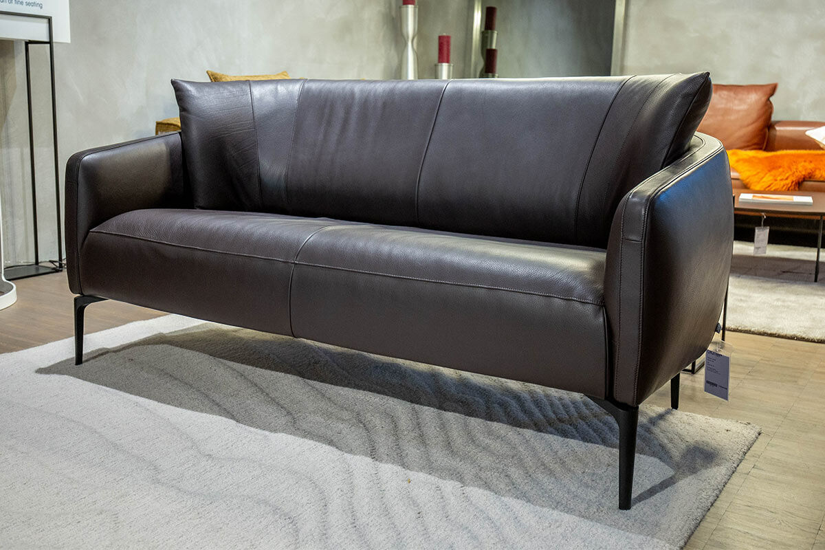 Jori - Sofa Sophia City Leder Lipano Fondente Dunkelbraun Gestell Metall Schwarz  - 2