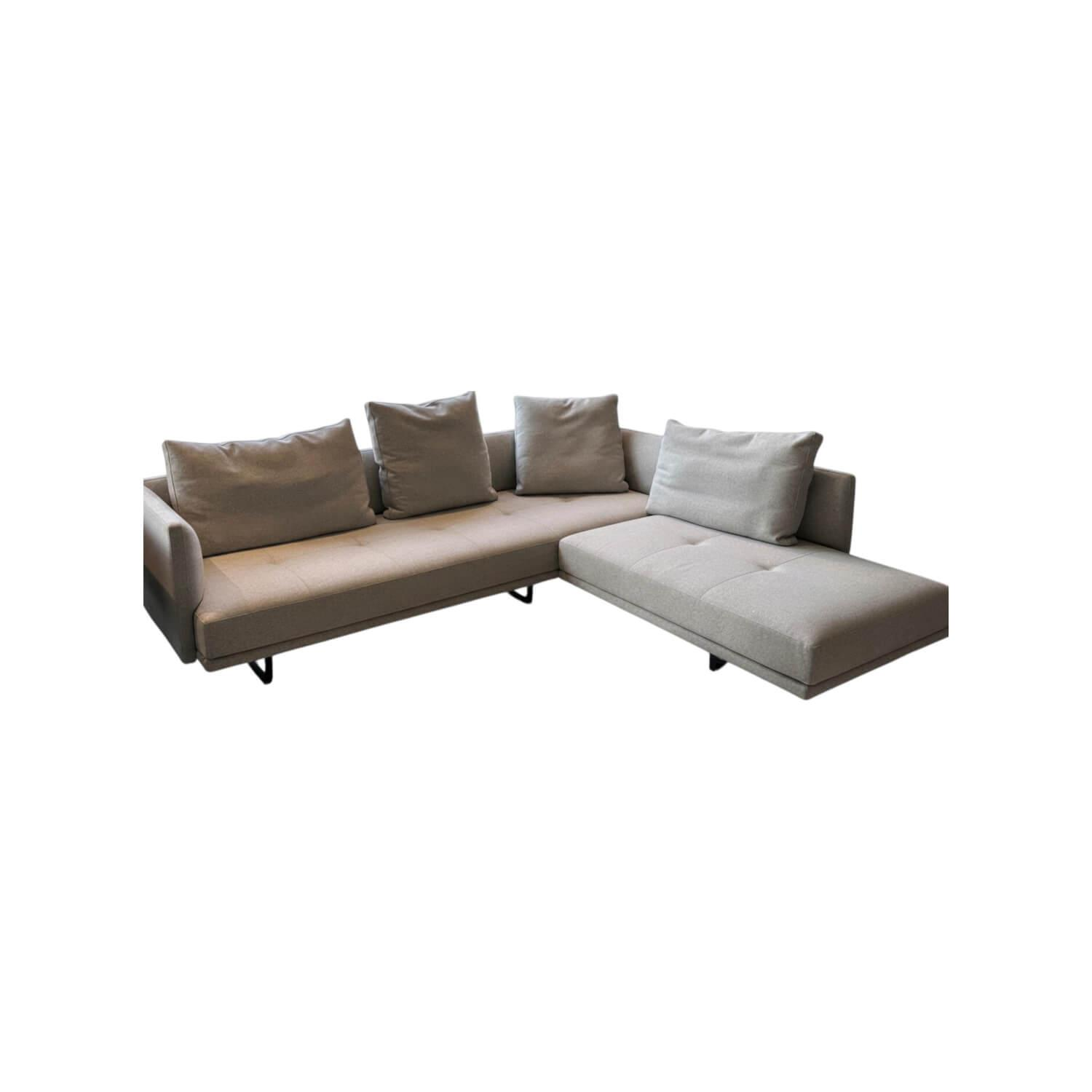 Walter Knoll - Ecksofa Prime Time Stoff Divina Melange 2 120 Hellgrau Gestell Metall Schwarz Matt Pulverbeschichtet - 1