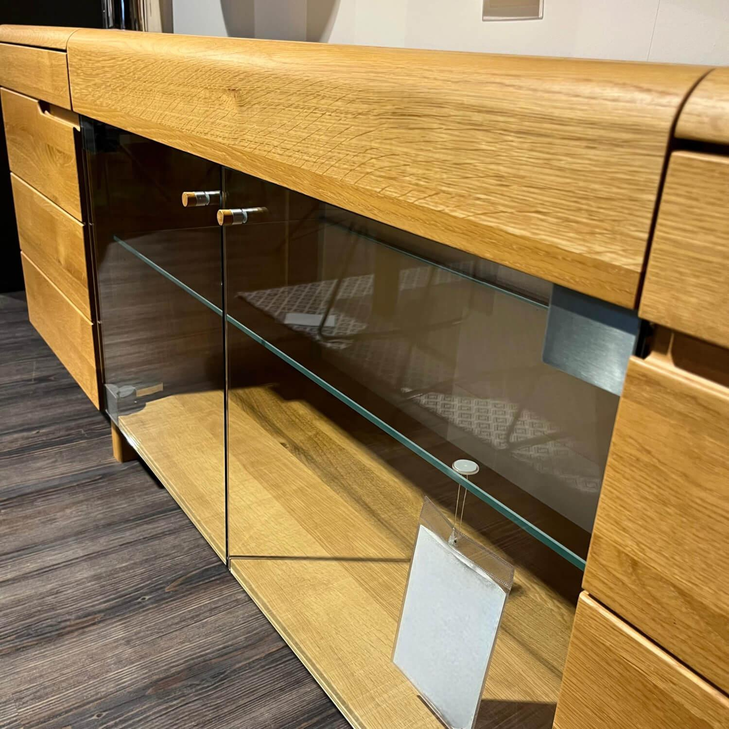 Anrei - Anrichte Anamaia Asteiche Massiv Natur Geölt Mit Beleuchtung - 4