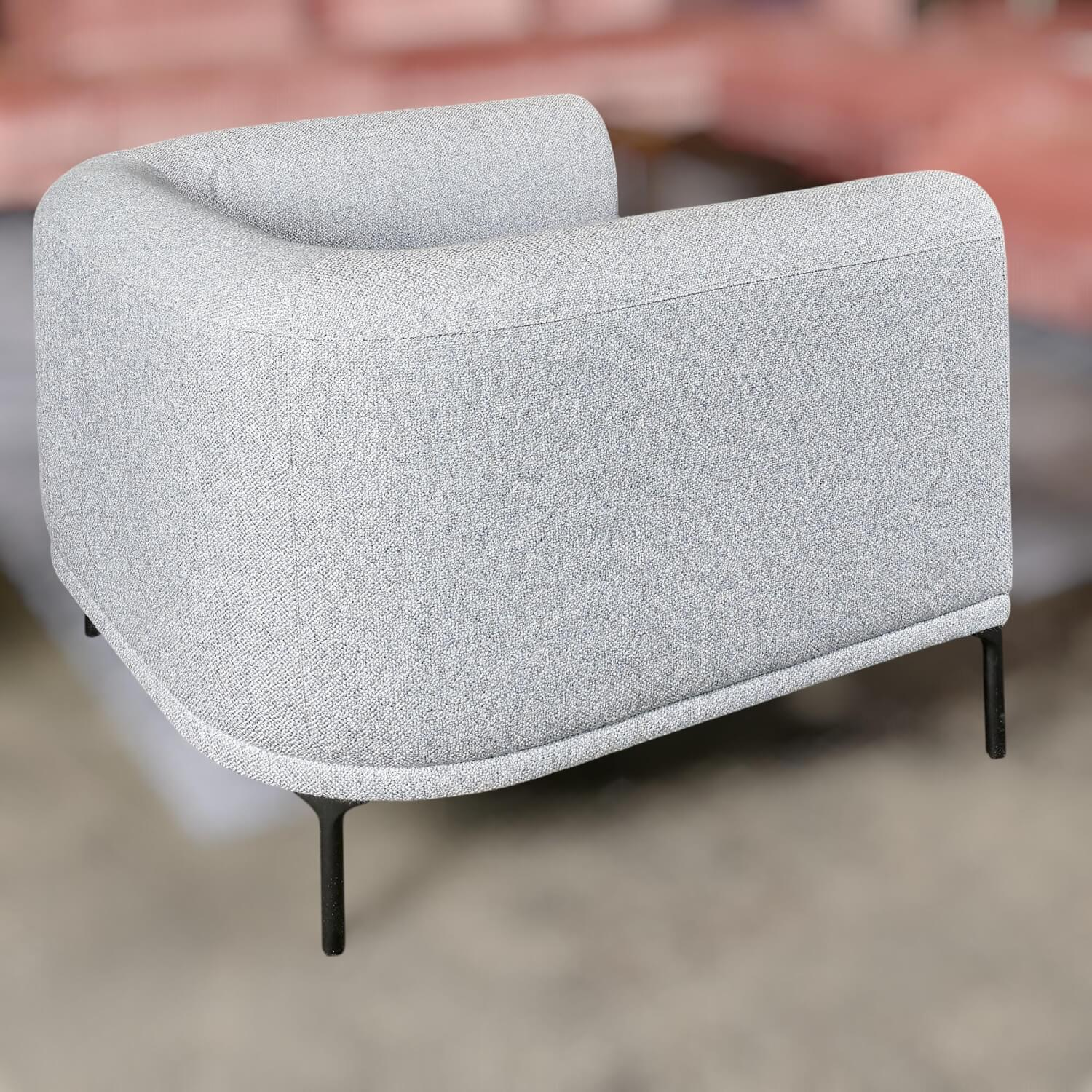 IP Design - Sessel Loop Stoff Mara IP1763-353 Grau Füße Metall Schwarz - 4