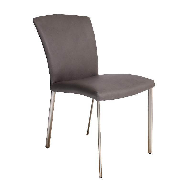 Lavida - 6er Set Stuhl Lou Stoff Gavin 226 Grau Gestell Edelstahl Matt - 4