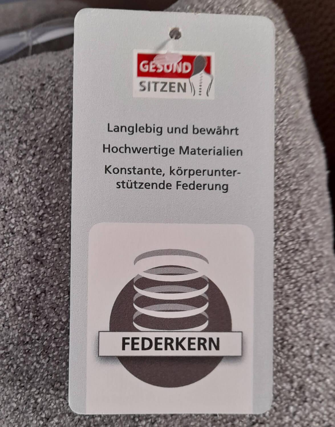 Arco - Ecksofa 50021 Stoff Ebba Quarz Grau Fuß Schwarz mit Kopfteilverstellung - 6