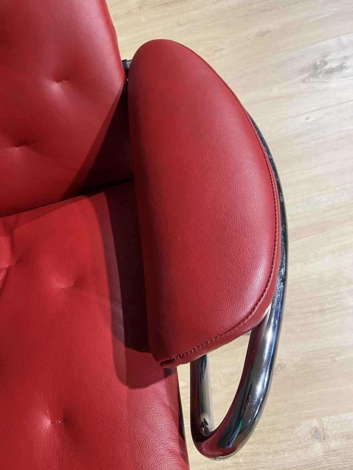 Stressless - Sessel Metro Star M High Back High Base Leder Paloma Cherry mit Hocker - 6