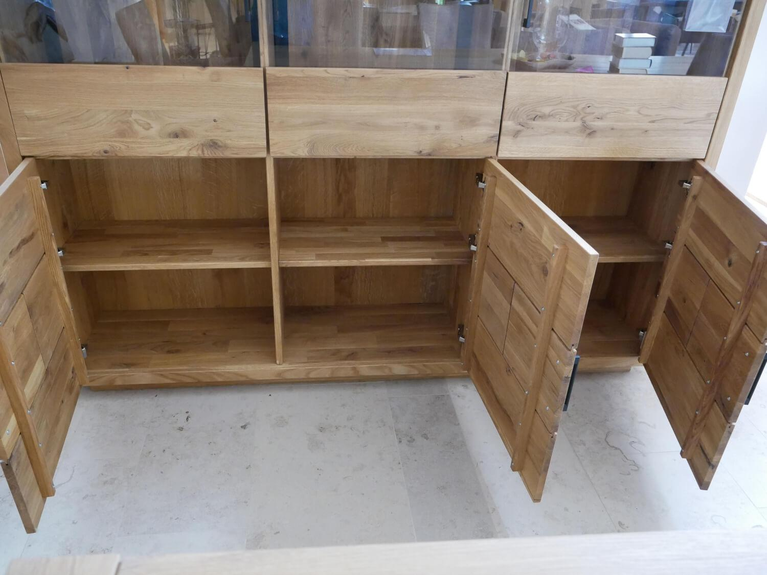 Natura - Highboard Hartford Eiche Massiv Geölt mit Beleuchtung - 5