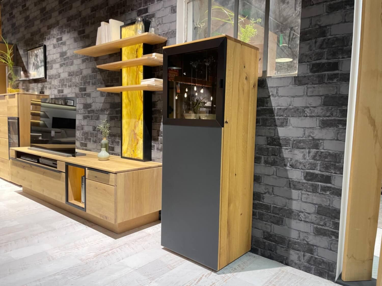 WK Wohnen - Highboard WK 490 Baristo 180180 Asteiche Massiv Natur 2502 Belassen Geölt Mit LED Beleuchtung - 8