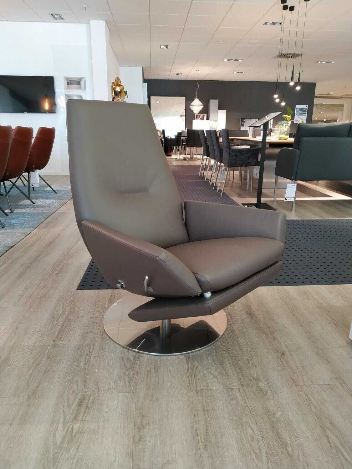 WK Wohnen - Sessel WK 680 Leder Tipo Polo Anthrazit mit Verstellfunktion - 2