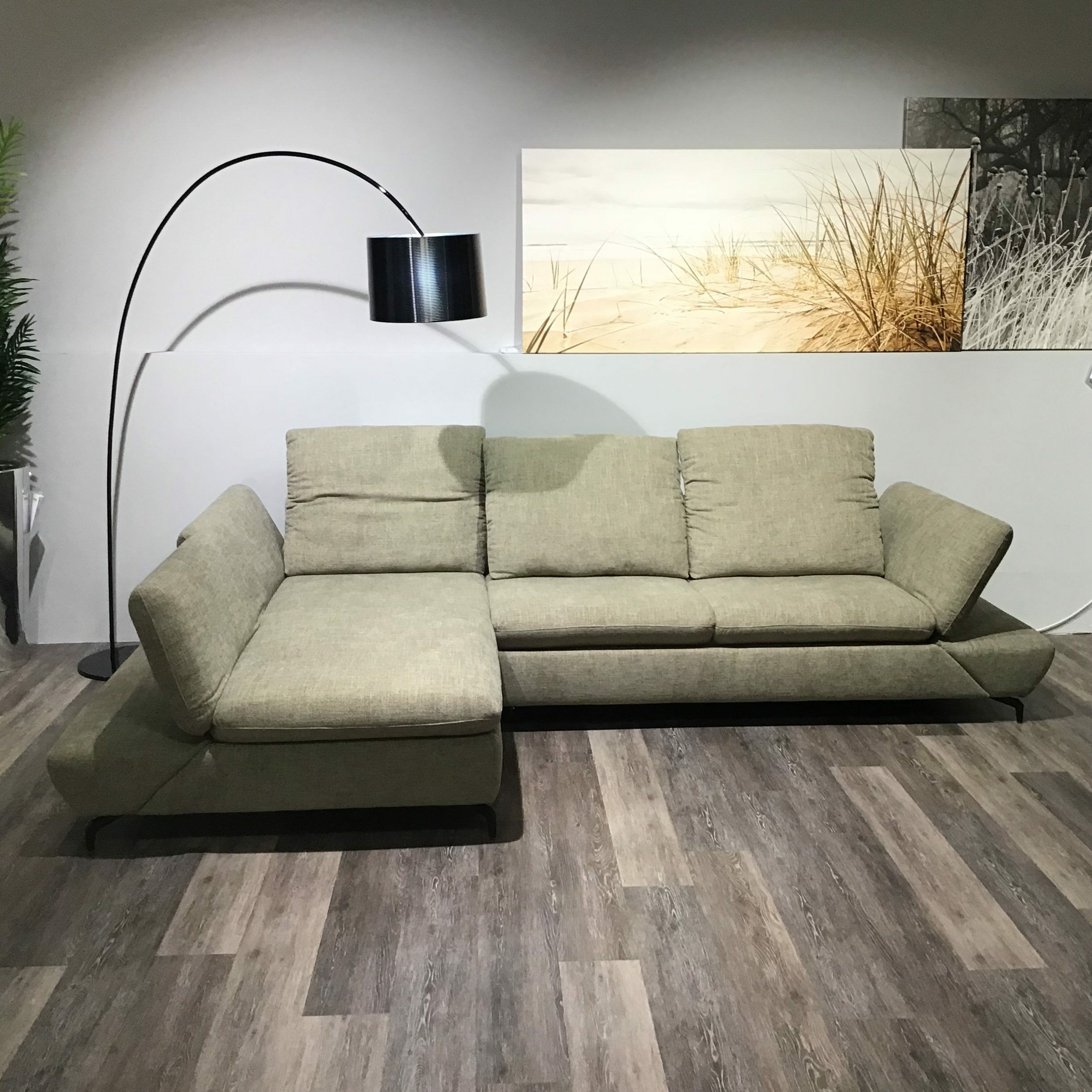 W. Schillig - Eckkombination Wanja Stoff S4337 Leaf Grün Metallfuß Schwarz - 4
