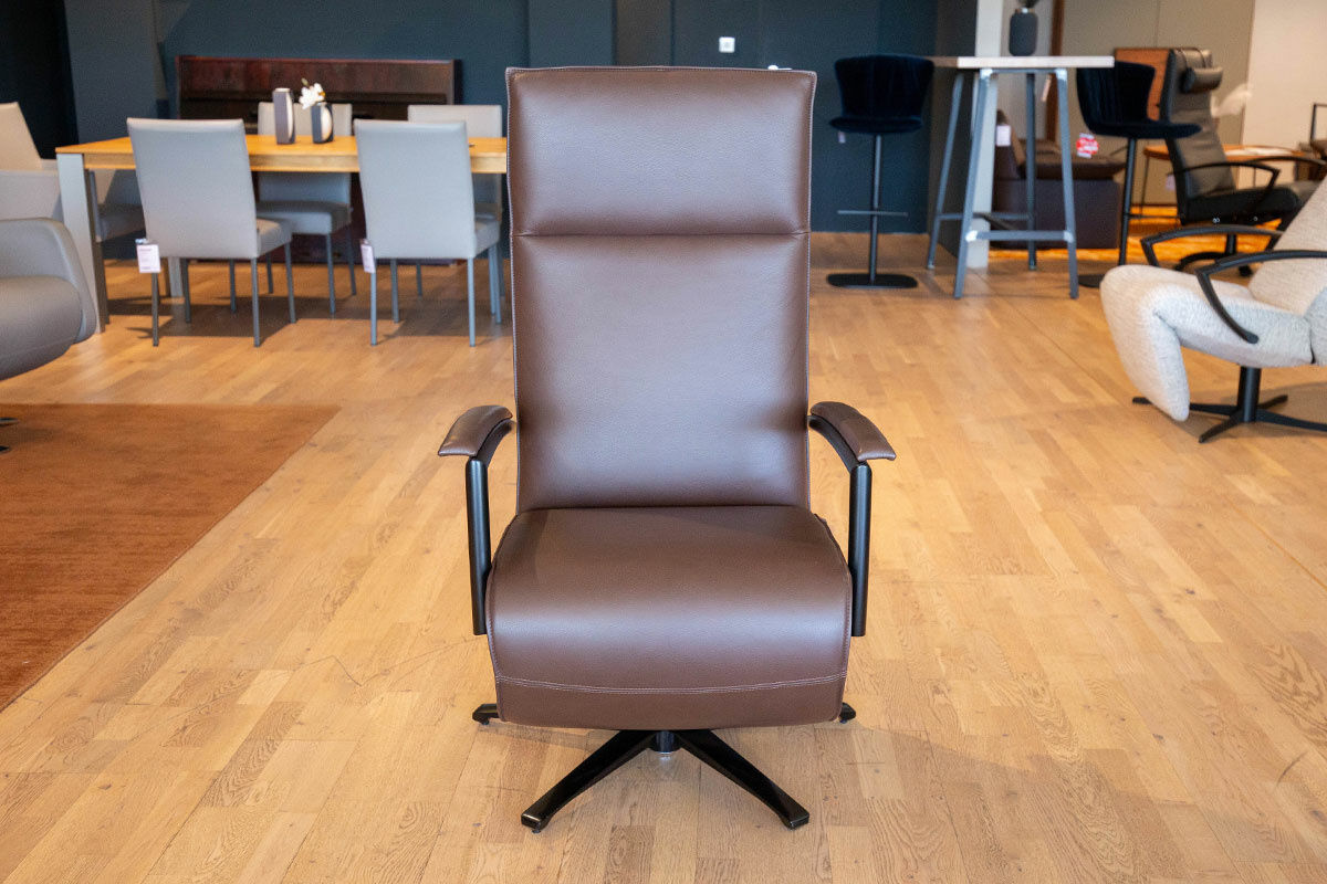 Strässle - Relaxsessel Leeno Leder Montana Dunkelbraun Gestell Aluminium Schwarz Mechanisch Verstellbar - 2