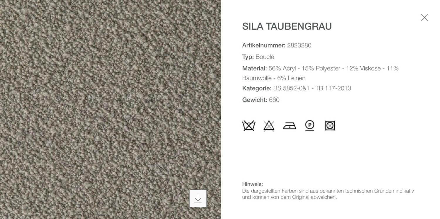 B&B Italia - Sofa Le Bambole Granbambola Stoff Bouclè Sila Taubengrau Gestell Polyethylen Inklusive Rückenkissen - 2