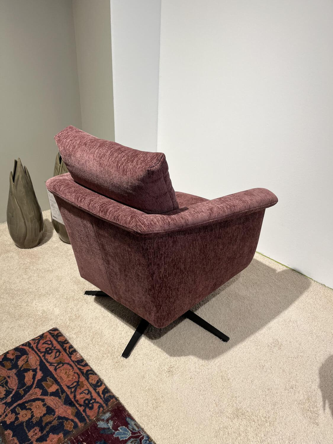 Activineo - Drehsessel Brian Stoff Costa 205 Cabernet Rot Drehgestell Metall Schwarz - 3