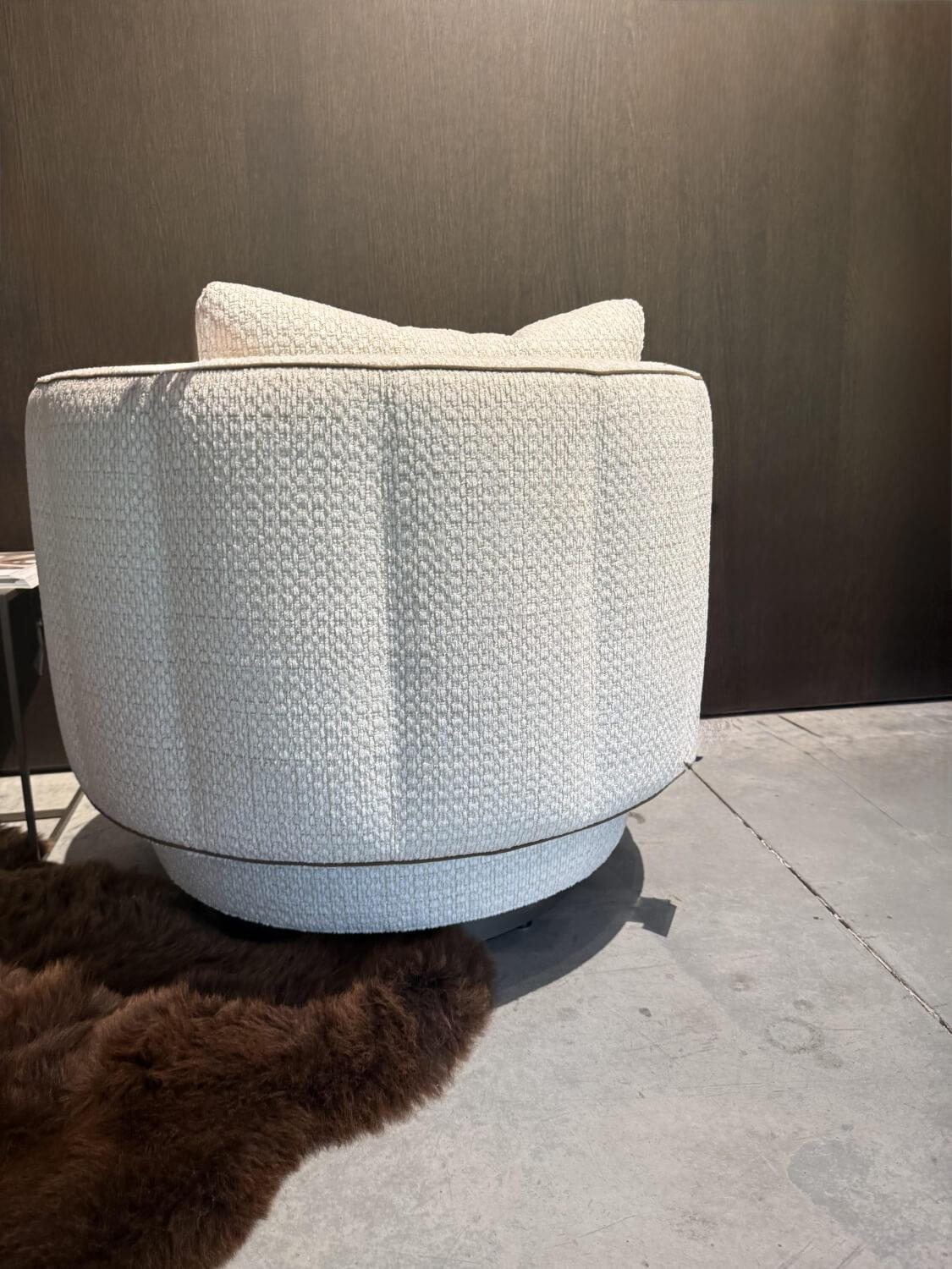 Minotti - Sessel Torii Bold Drehbar Stoff Timothy Bianco Weiß (2 vorhanden) - 4