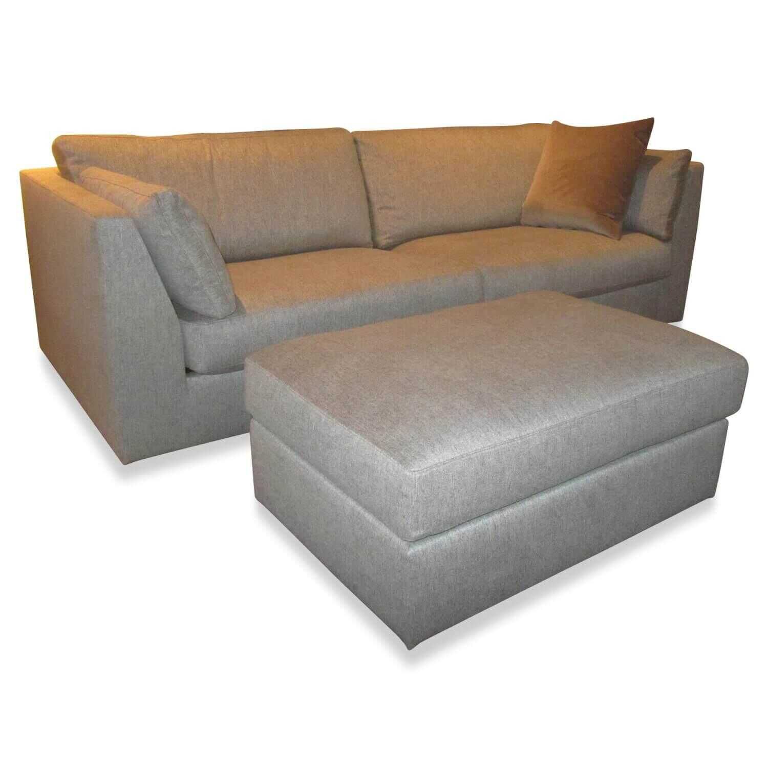 Bielefelder Werkstätten - Sofa Inspiration Stoff Gr. T Noah BW1744-292 Beige Grau mit Hocker und Kissen - 1