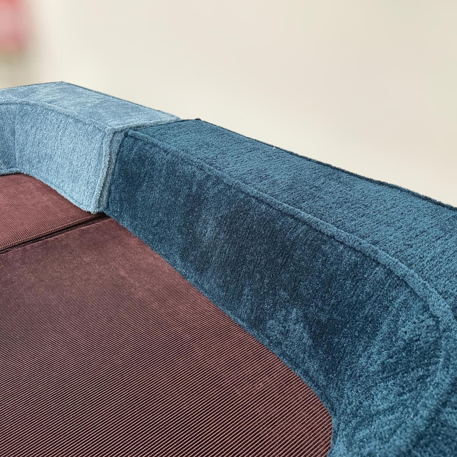 COR - Ecksofa Trio Stoff 9043 Petrol Blau 9074 Merlot Rot 9578 Grau Und 9044 Gletscherblau - 2