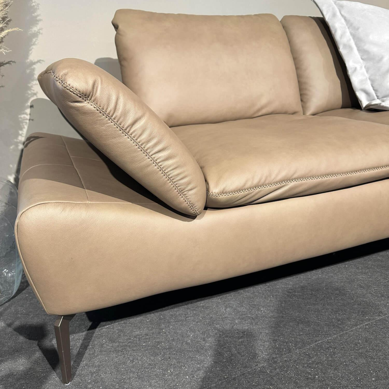 W. Schillig - Ecksofa Montefano Bezug Leder Z6921 Fango Beige Mit Sitztiefenverstellung - 11