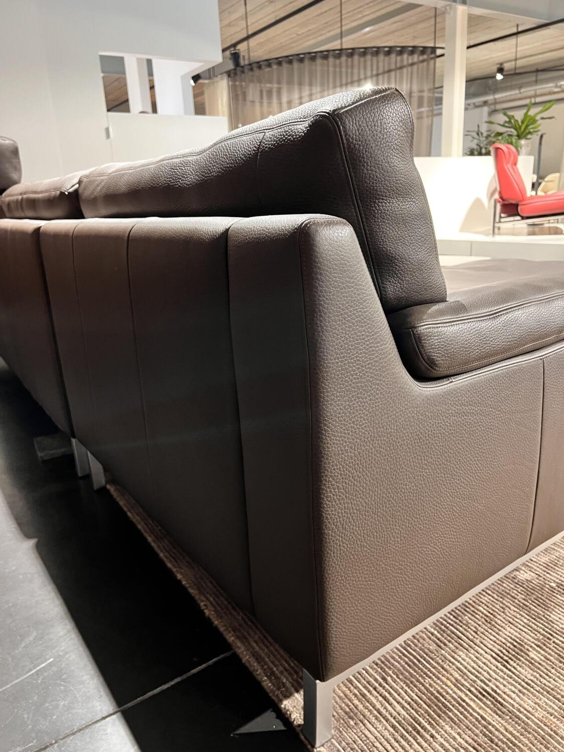 Erpo - Ecksofa Classics 650 Leder 450 Mocca Braun Füße Metall - 2