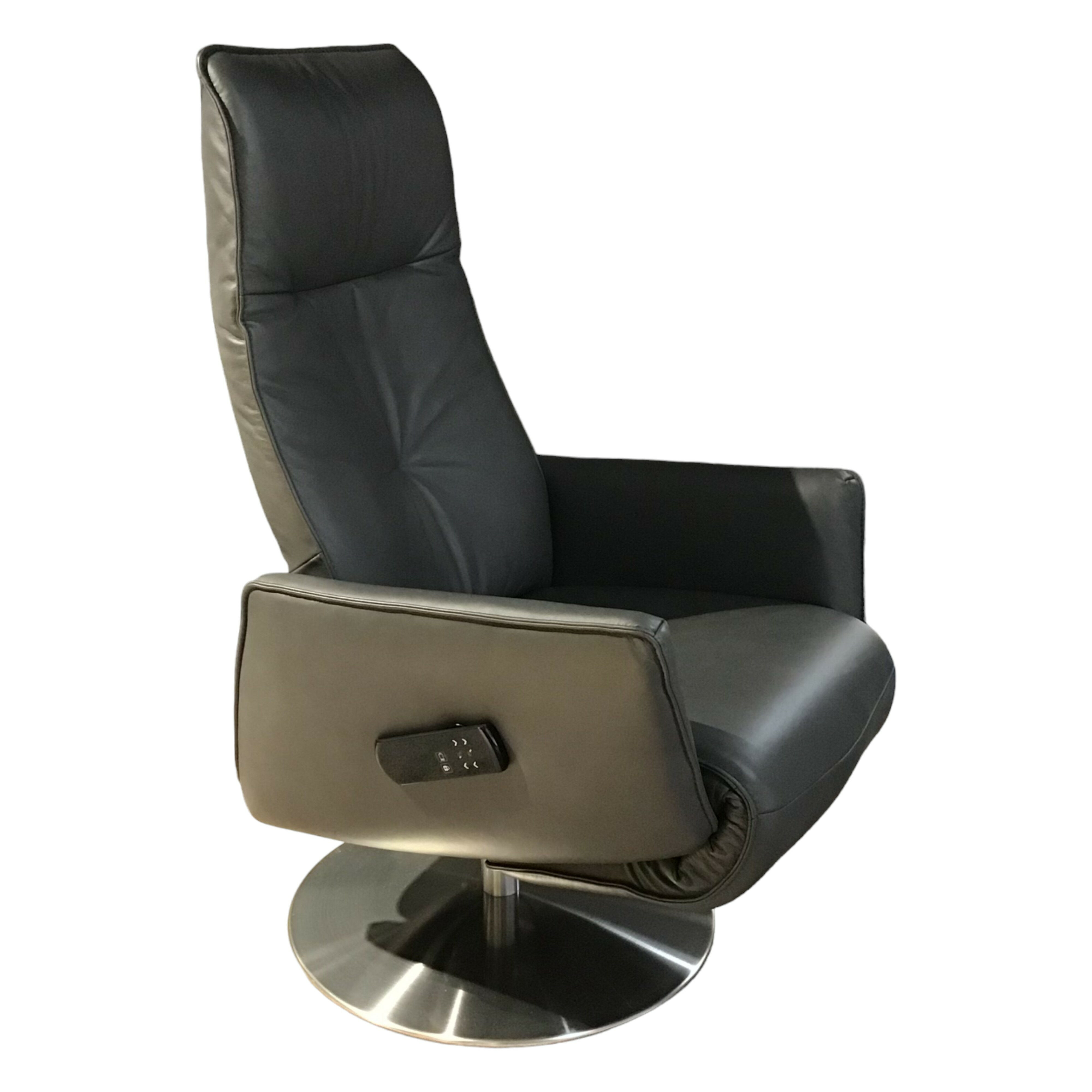 Relaxsessel Horgau S-Lounger L Leder Moor Grau mit Relaxfunktion