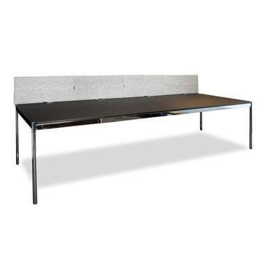 USM Haller - Schreibtisch Linoleum Grau Gestell Chrom - 1