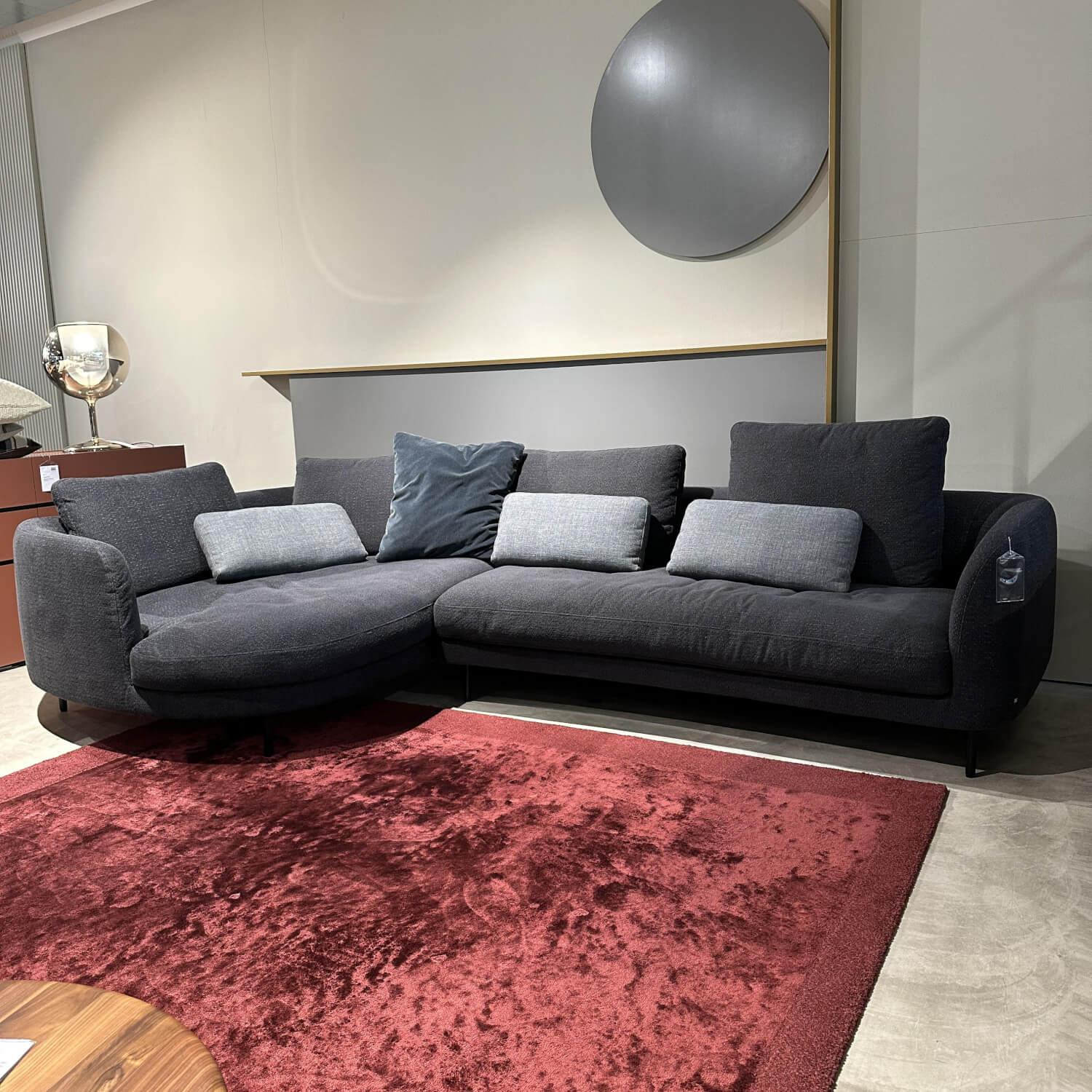 Rolf Benz - Ecksofa Kumo Stoff 22.505 Schwarzblau Füße Metall Schwarz Pulverbeschichtet - 12