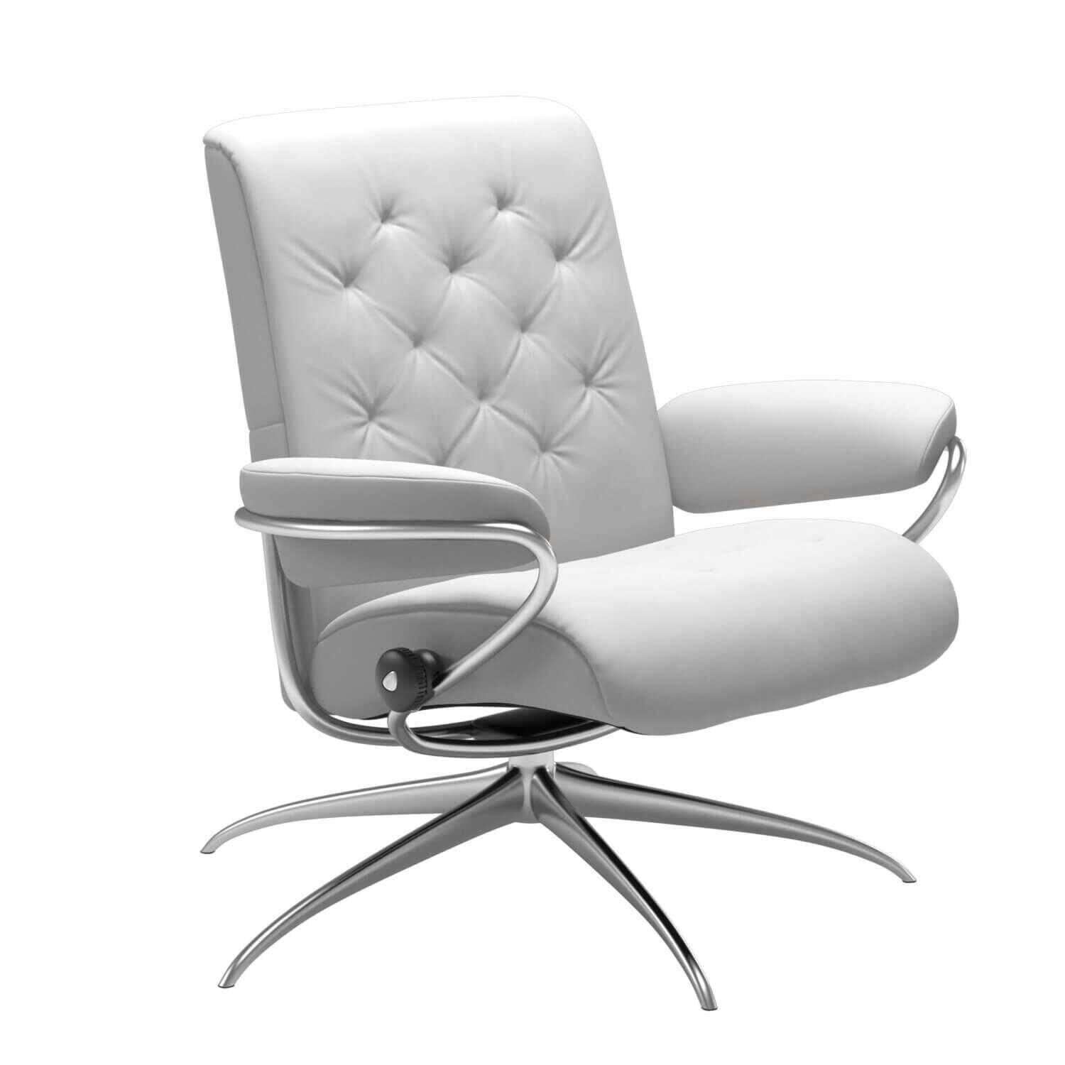 Stressless - Stressless Metro niedrige Rückenlehne Standard Base Star Base Leder Batick Snow - 1