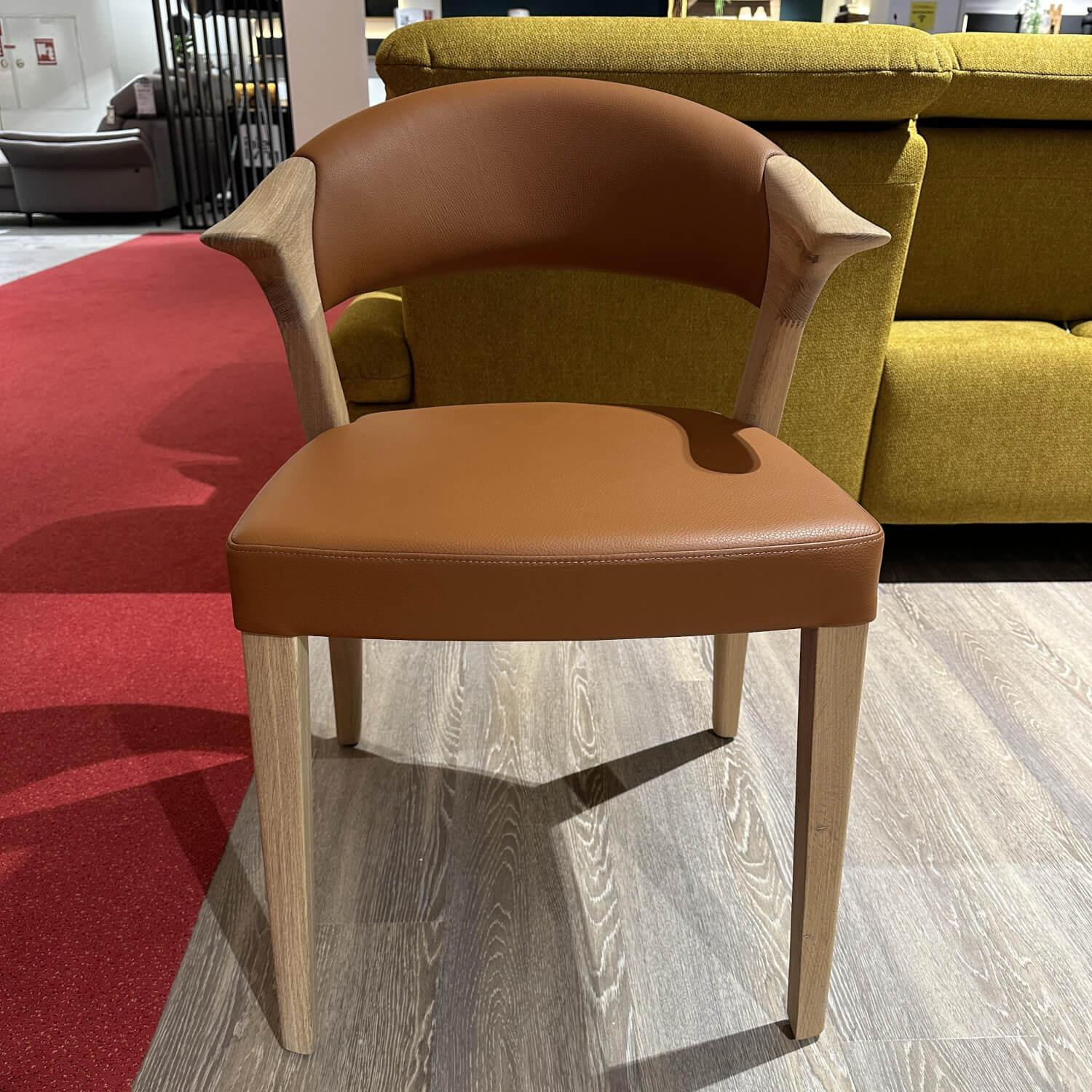 Voglauer - 4er Set Stuhl SAGP77 Vmontanara Leder Cognac Braun Gestell Wildeiche Geölt - 4